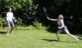 Набір для бадмінтону Talbot BADMINTON SET 2-ATTACKER (2 ракетки, 2 волана та чохол) оранжево-блакитний 449411