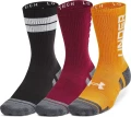 Носки Under Armour PERFORMANCE TECH 3PK CREW SOCKS черные, бордовые, оранжевые (3 пары) 1379515-625