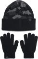 Зимовий набір аксесуарів дитячий Under Armour BEANIE/GLOVE COMBO чорно-сірий камуфляж 1386641-001