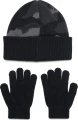 Зимовий набір аксесуарів дитячий Under Armour BEANIE/GLOVE COMBO чорно-сірий камуфляж 1386641-001