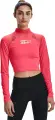 Лонгслив женский Under Armour HEATGEAR® CROP MOCK NECK TOP коралловый 1365760-819
