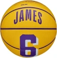 Баскетбольний м'яч Wilson NBA PLAYER ICON MINI LEBRON JAMES жовто-фіолетовий Розмір 3 WZ4007201XB3