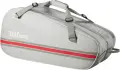Сумка для тенісу Wilson TEAM 6 світло-сіро-червона WR8039903001