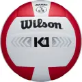 Волейбольний м'яч Wilson K1 SILVER біло-червоний Розмір 5 WTH1895B5XB