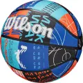 Баскетбольний м'яч Wilson WNBA HEIR DNA OUTDOOR синьо-блакитно-помаранчевий Розмір 6 WZ3009201XB6