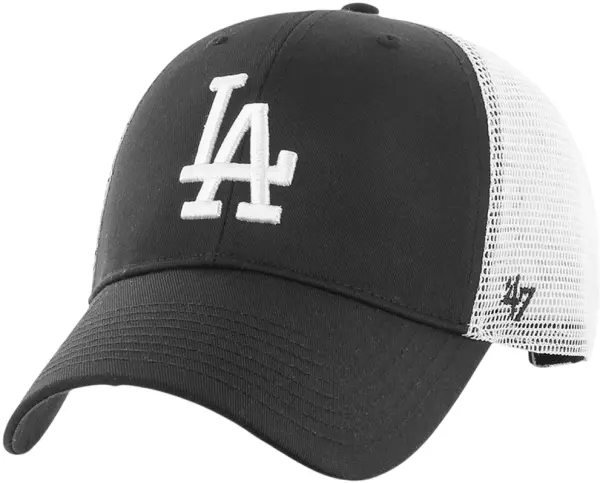 Кепка 47 Brand LOS ANGELES DODGERS BRANSON MESH черно-белая B-BRANS12CTP-BKC