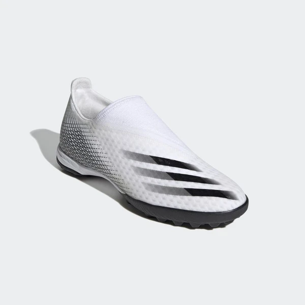 Сороконожки (шиповки) Adidas X Ghosted.3 Laceless TF белые EG8158