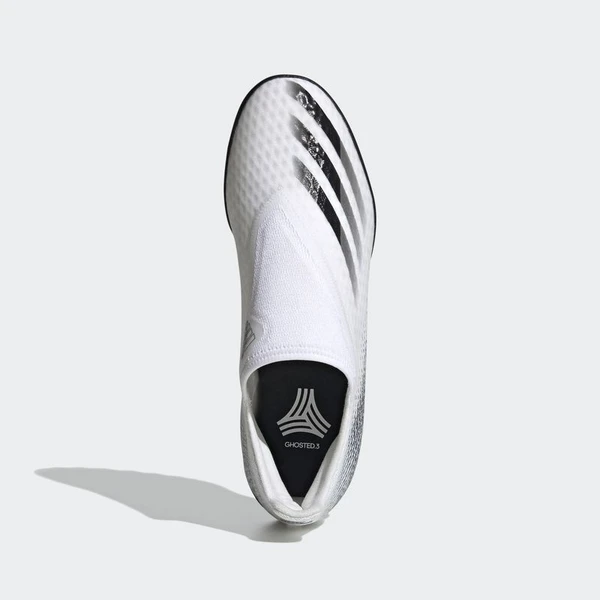 Сороконожки (шиповки) Adidas X Ghosted.3 Laceless TF белые EG8158
