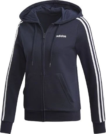 Толстовка женская Adidas W E 3S FZ HD темно-синяя DU0656