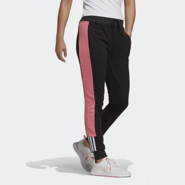 Спортивные штаны женские Adidas W LIN T C PT черно-розовые GL1373