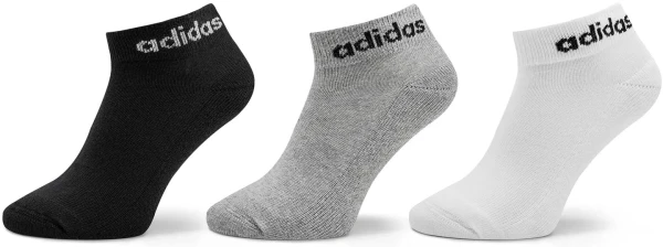 Шкарпетки Adidas LINEAR ANKLE CUSHIONED SOCKS 3P білі/сірі/чорні (3 пари) IC1304
