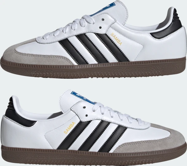 Кеды Adidas SAMBA OG бело-бежево-черные B75806