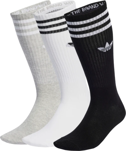 Шкарпетки Adidas SOLID CREW 3P білі, сірі, чорні (3 пари) IU2653