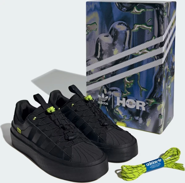 Кеды Adidas SUPERSTAR HÖR черно-лаймовые IH5091
