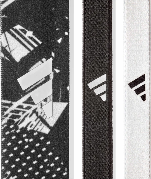 Повязки на голову Adidas HAIRBANDS (GRAPHIC) 3PK белая, черные (3 штуки) ADAC-16161