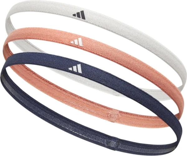 Повязки на голову Adidas HAIRBANDS 3PK белая, коралловая, темно-синяя (3 штуки) ADAC-16204