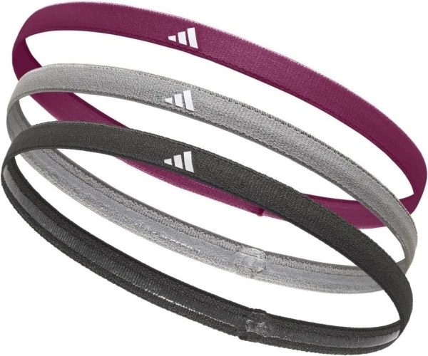Пов'язки на голову Adidas HAIRBANDS 3PK фіолетова, сіра, чорна (3 штуки) ADAC-16201-NL