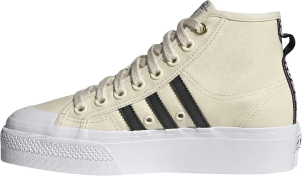 Кеди жіночі Adidas NIZZA PLATFORM MID бежево-чорні H00641