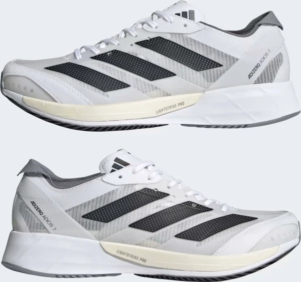 Кросівки бігові жіночі Adidas ADIZERO ADIOS 7 біло-сіро-чорні GX6648