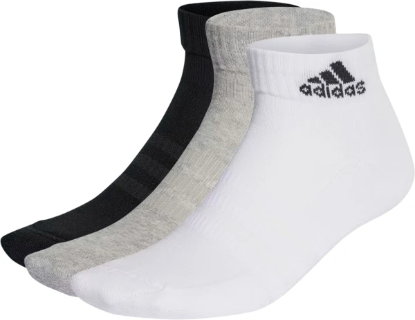Шкарпетки Adidas CUSHIONED SPORTSWEAR ANKLE 3P білі, сірі, чорні (3 пари) IC1281