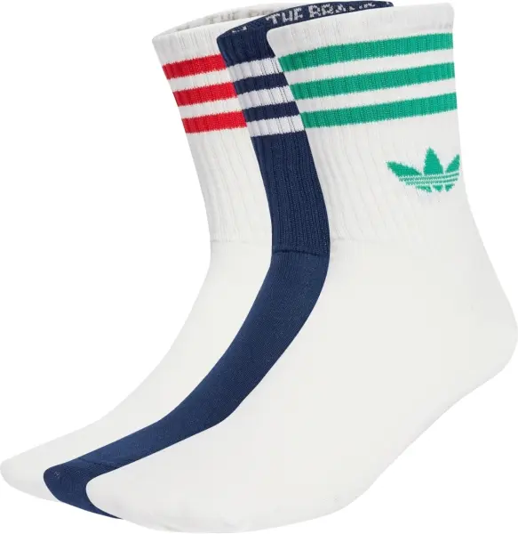Носки Adidas 3-STRIPES CREW 3P белые, темно-синие (3 пары) JV7408