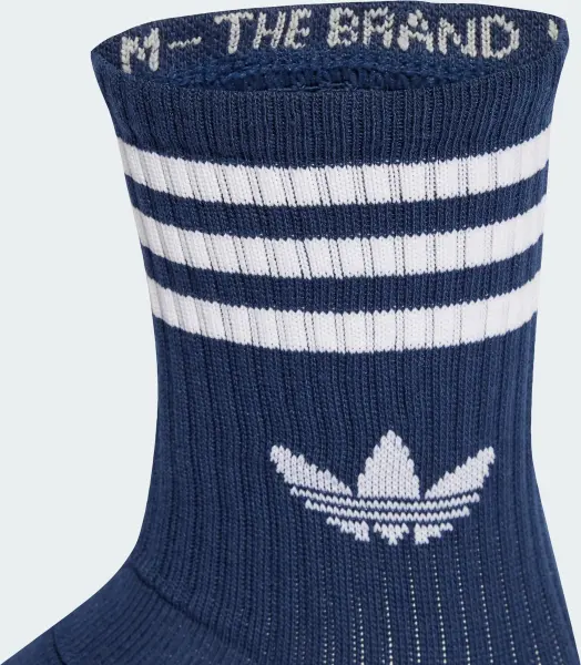 Носки Adidas 3-STRIPES CREW 3P белые, темно-синие (3 пары) JV7408