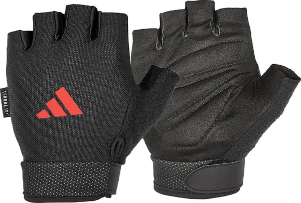 Рукавички для тренінгу Adidas ESSENTIAL ADJUSTABLE GLOVES чорно-червоні S ADGB-12413-NL