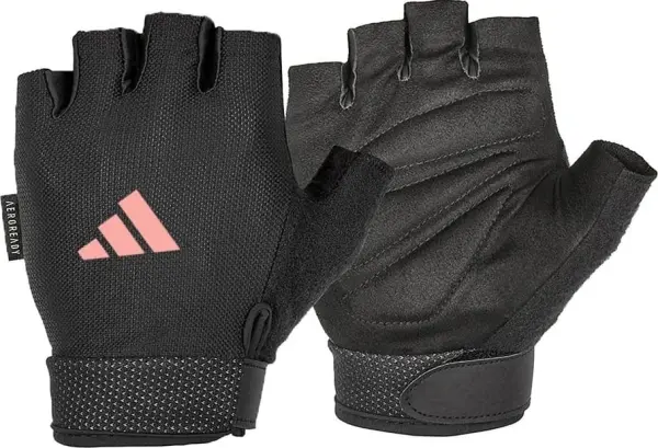 Перчатки для тренинга Adidas ESSENTIAL ADJUSTABLE GLOVES черно-светло-розовые M ADGB-12444-NL