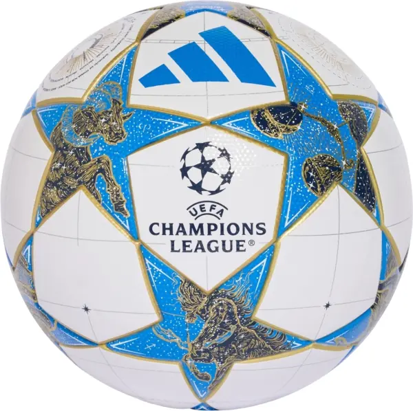 Футбольный мяч Adidas UCL TRAINING 25/26 LEAGUE STAGE бело-голубо-золотой Размер 5 JP1540