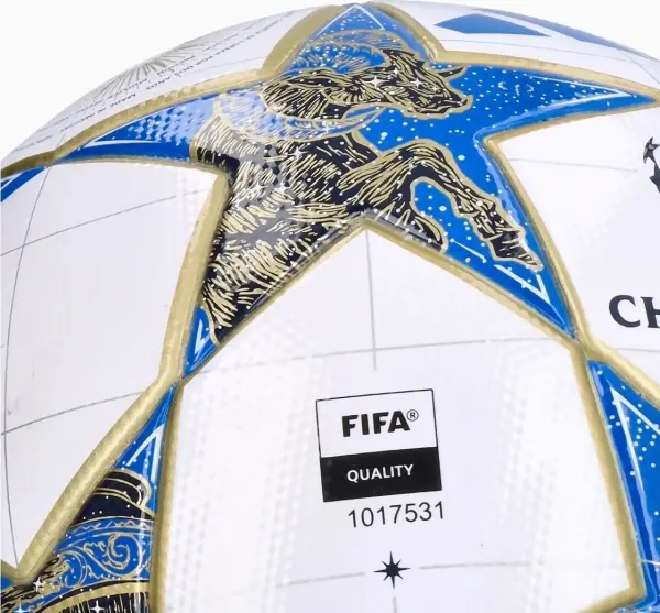 Футбольный мяч Adidas UCL TRAINING 25/26 LEAGUE STAGE бело-голубо-золотой Размер 5 JP1540