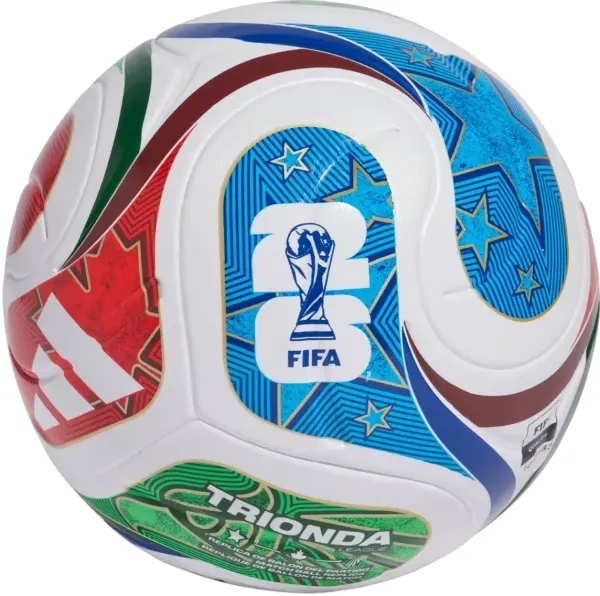 Футбольний м'яч Adidas FIFA WORLD CUP 26™ LEAGUE BALL біло-зелено-червоно-синій Розмір 5 JD8045