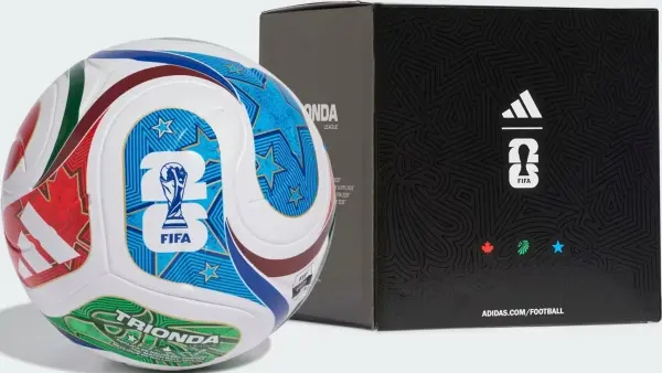 Футбольний м'яч Adidas FIFA WORLD CUP 26™ LEAGUE BALL біло-зелено-червоно-синій Розмір 5 JD8045