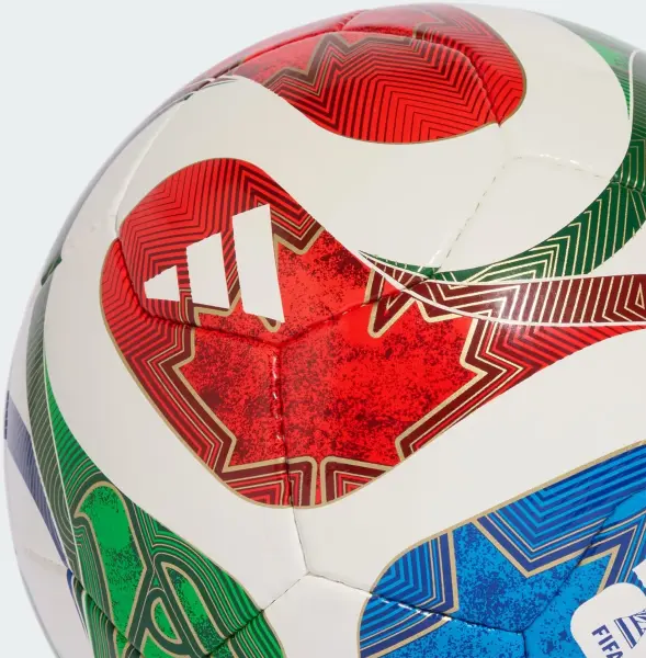 Футзальний м'яч Adidas FIFA WORLD CUP 26™ TRIONDA PRO SALA біло-червоно-зелено-синій Розмір 4 JD8033