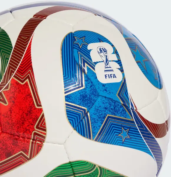 Футзальний м'яч Adidas FIFA WORLD CUP 26™ TRIONDA PRO SALA біло-червоно-зелено-синій Розмір 4 JD8033