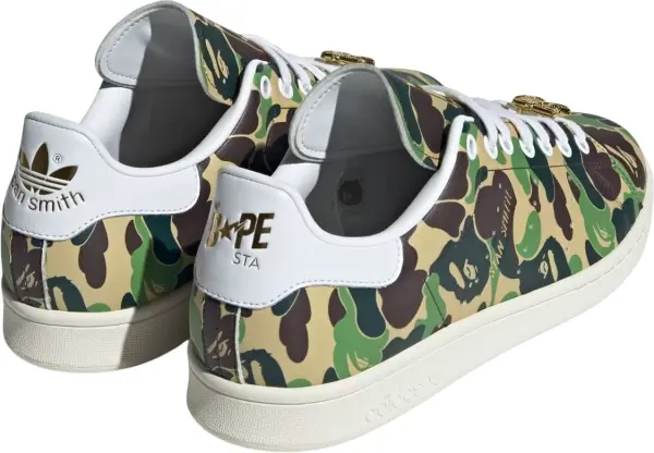 Кеди Adidas STAN SMITH X BAPE бежево-коричнево-зелений камуфляж IG8949