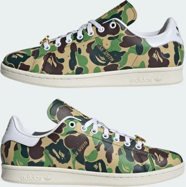 Кеди Adidas STAN SMITH X BAPE бежево-коричнево-зелений камуфляж IG8949