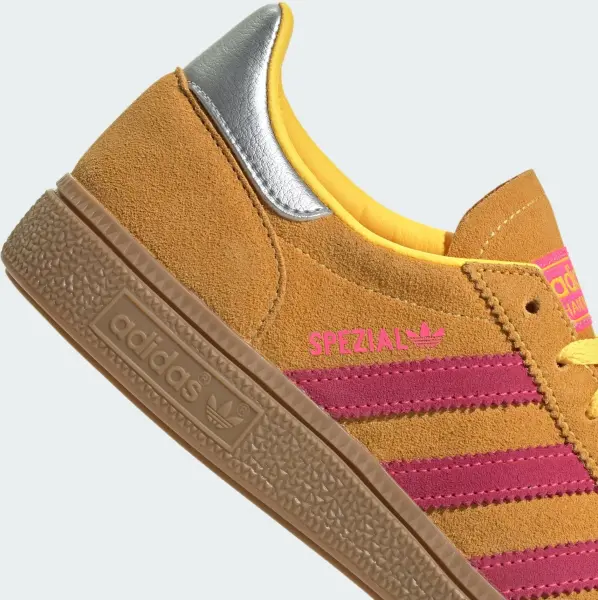 Кроссовки для гандбола женские Adidas HANDBALL SPEZIAL оранжево-розово-серебряные JI1406