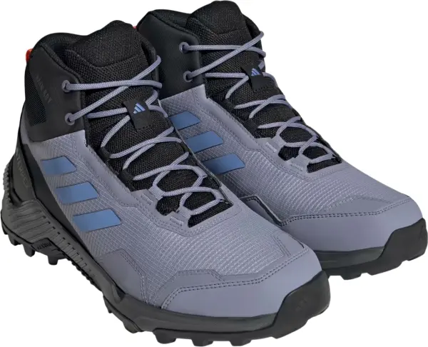 Кроссовки для хайкинга Adidas EASTRAIL 2.0 MID RAIN.RDY HIKING дымчато-голубо-черно-оранжевые HP8601