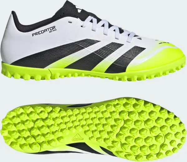 Сороконожки (шиповки) Adidas PREDATOR CLUB TF бело-черно-лаймовые JH8854
