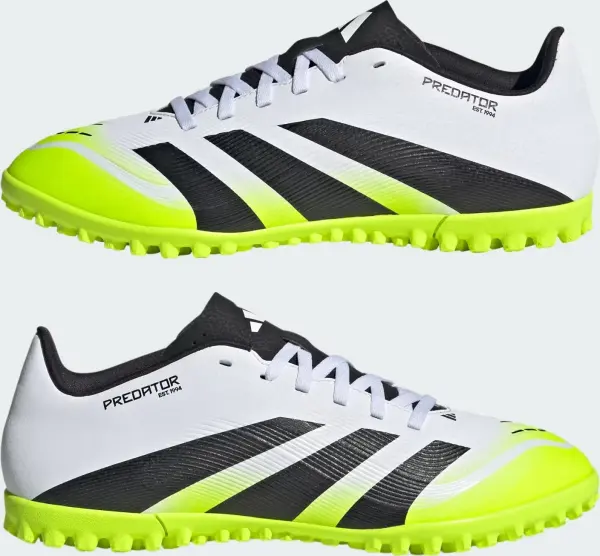 Сороконожки (шиповки) Adidas PREDATOR CLUB TF бело-черно-лаймовые JH8854