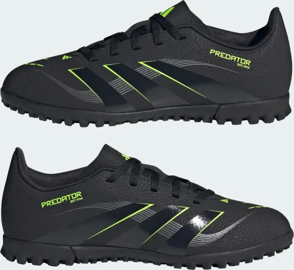 Сороконожки (шиповки) детские Adidas PREDATOR CLUB TF черно-салатовые JH8863