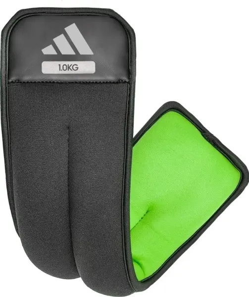 Утяжелители для лодыжки/запястья Adidas ANKLE/WRIST WEIGHTS черно-салатовые (2 х 1.0 кг) ADWT-12321-NL