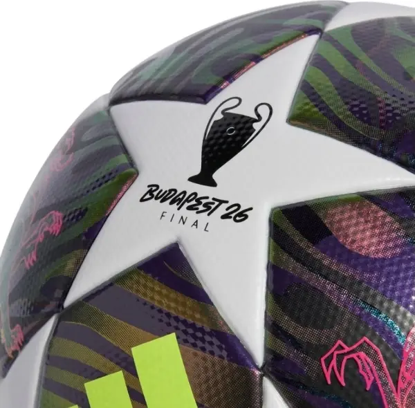 Футбольный мяч Adidas UCL LEAGUE FINAL бело-фиолетово-лаймовый Размер 5 JX9095
