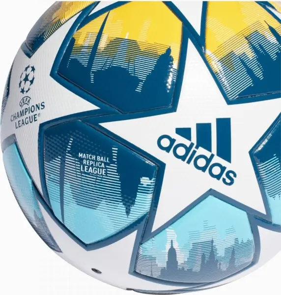 Футбольний м'яч Adidas UCL LEAGUE біло-темно-синьо-блакитно-жовтий Розмір 5 H57820