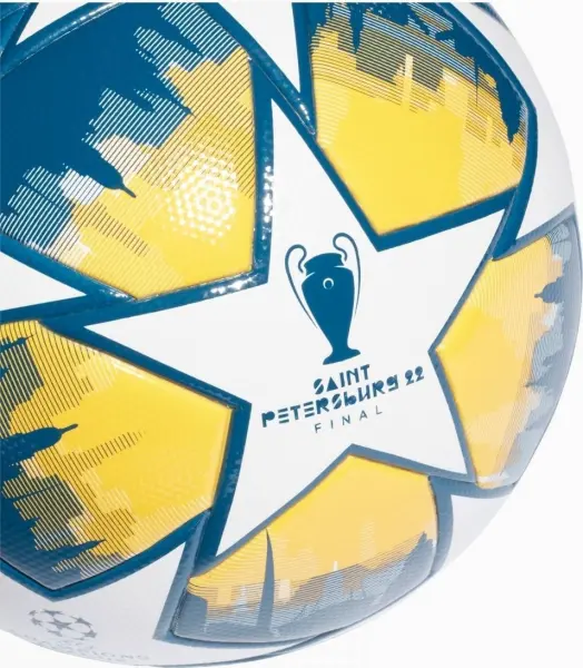 Футбольний м'яч Adidas UCL LEAGUE біло-темно-синьо-блакитно-жовтий Розмір 5 H57820