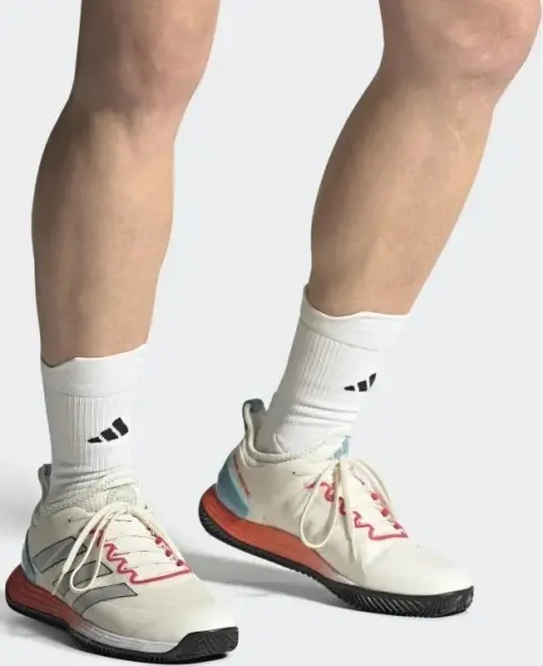 Кросівки тенісні Adidas ADIZERO UBERSONIC 4 CLAY бежево-оранжево-блакитні HQ5930