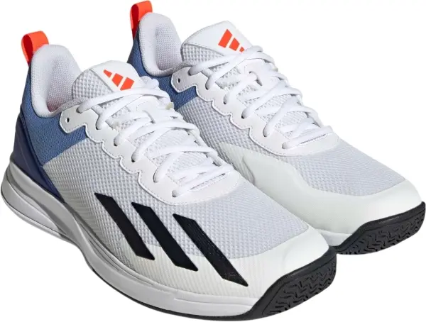 Кроссовки теннисные Adidas COURTFLASH SPEED бело-сине-оранжевые HQ8481