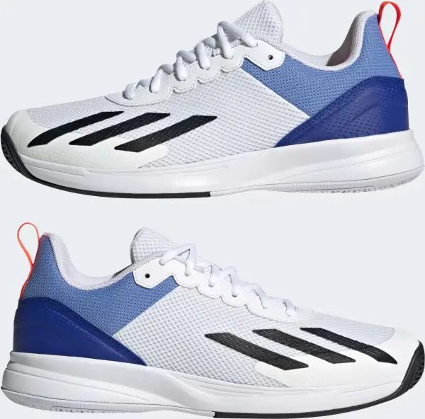 Кроссовки теннисные Adidas COURTFLASH SPEED бело-сине-оранжевые HQ8481