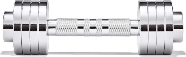 Гантель наборная Adidas ADJUSTABLE CHROME DUMBBELL серебряная (5,0 кг) ADWT-11400