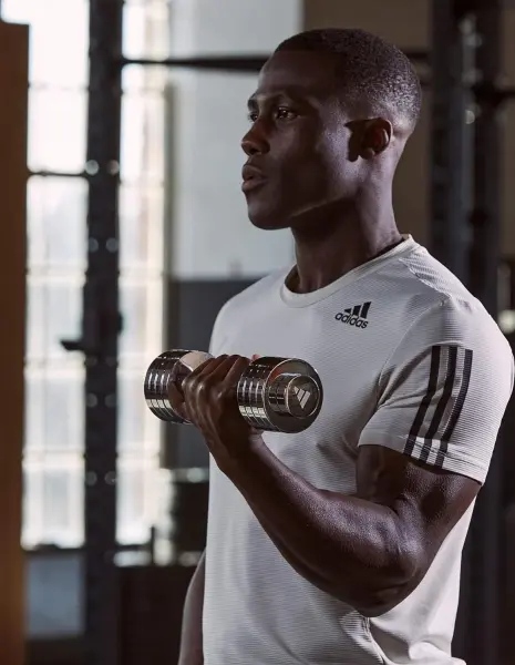 Гантель наборная Adidas ADJUSTABLE CHROME DUMBBELL серебряная (5,0 кг) ADWT-11400